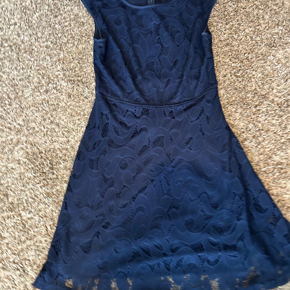 Elegant Navy Lace Dress
